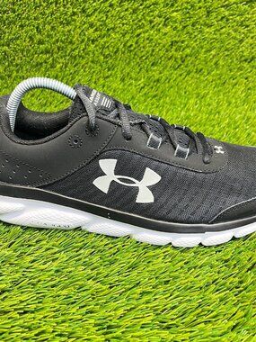 Under Armour Charged Assert 8 Womens Size 10 Black White Running Walking Shoes